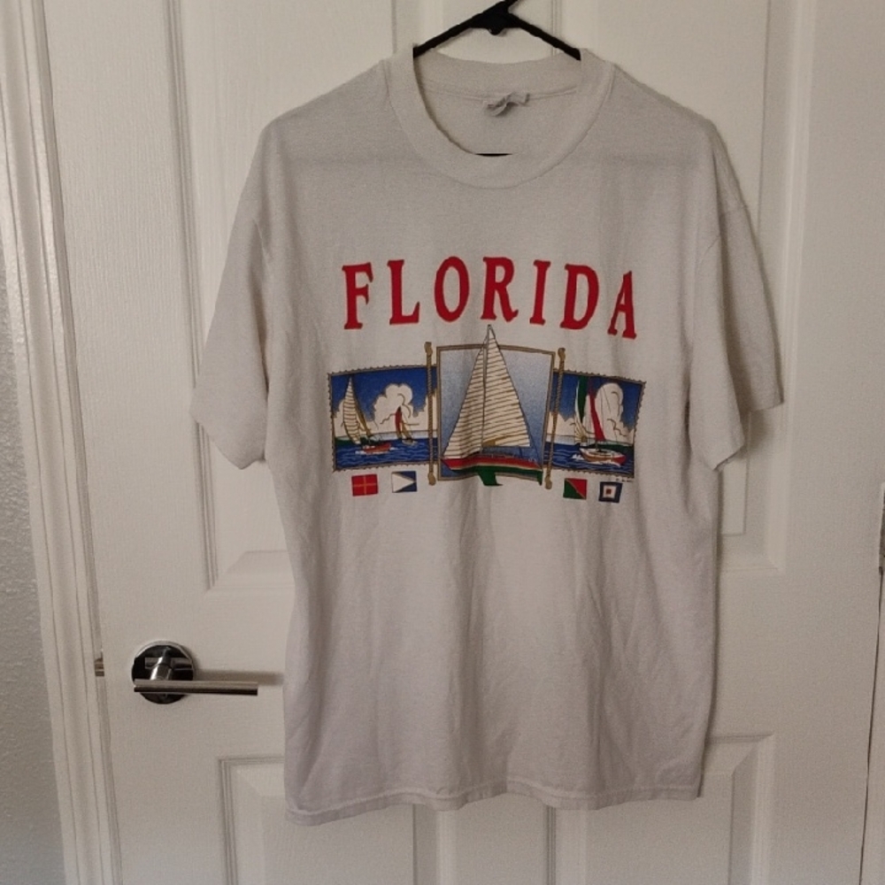 Florida Sailing White Graphic Tee